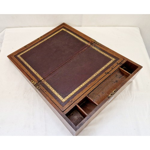 236 - Victorian mahogany writing box with slope, no ink wells