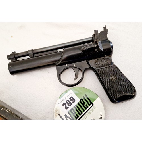 299 - Vintage Webley Junior .177 air pistol with box and pellets