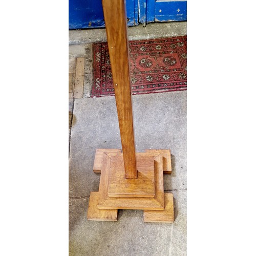 367 - Art Deco oak standard lamp