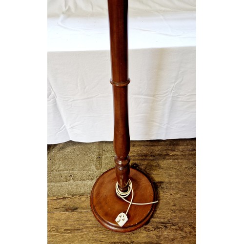 368 - Mahogany standard lamp with turned column