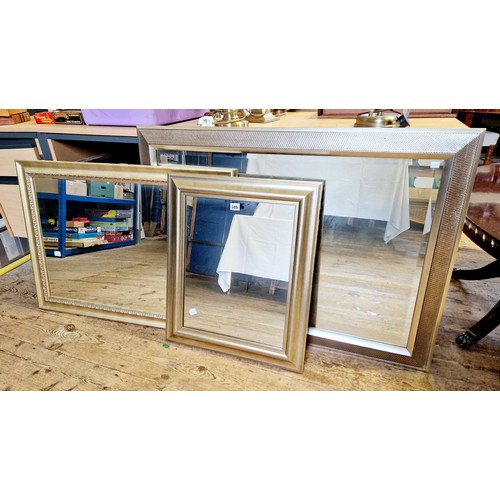 389 - Three various modern rectangular wall mirrors