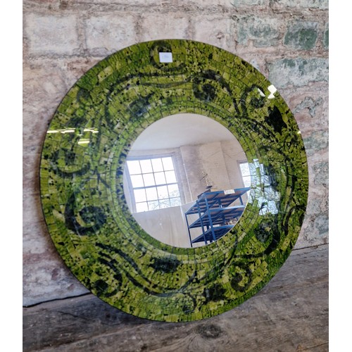 387 - Modern circular mosaic effect wall mirror