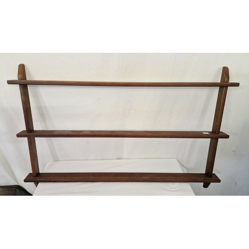 460 - Mahogany three-tier wall mounted plate rack