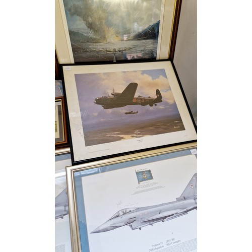 149 - Various aviation prints including two Coningsby Typhoon Squadron prints, Ray Chapman limited edition... 