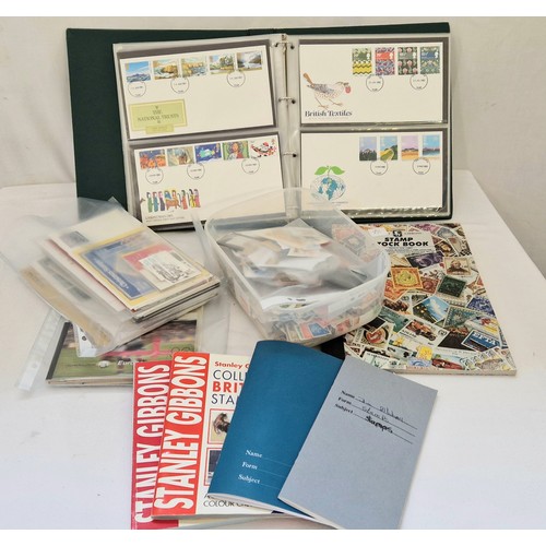 2 - Collection of GB EII loose stamps, album of First Day covers predominantly 70s and 80s and an empty ... 