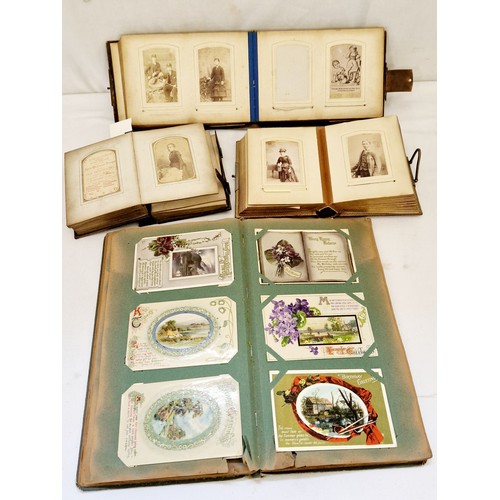 6 - Three leather bound albums of various Victorian family portraits including an album of approx. 163 G... 