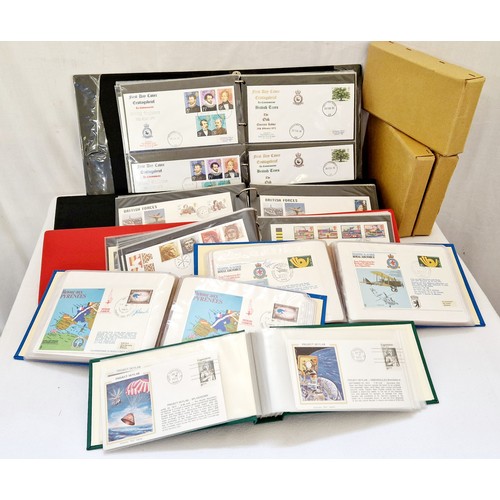 11 - Six albums of various GB First Day Covers, Commemorative covers, RAF covers, some signed, space cove... 