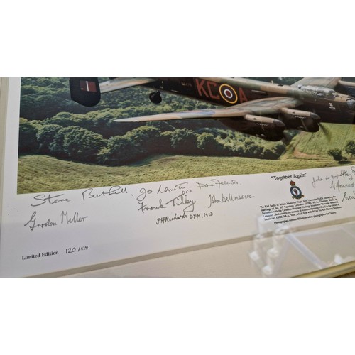 36 - Aviation photograph 'Together Again' commemorating the visit of the Canadian Lancaster in 2014 Ltd. ... 