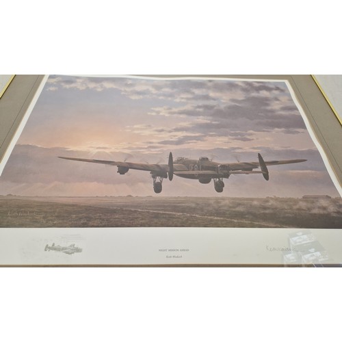 39 - Two Ltd. Ed. Lancaster prints 'Dambusters' by David Waller signed 165/500 and 'Night Mission Ahead' ... 