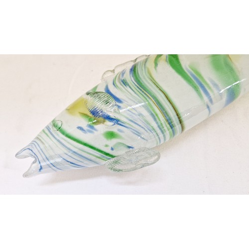 45 - Coloured glass fish approx. 62cm long