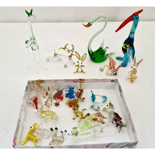 47 - Collection of various glass and plastic miniature animal figurines