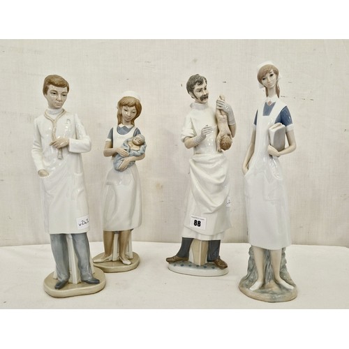 88 - Four various Nao and Lladro medical figurines