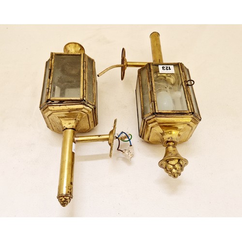 123 - Two electrified coach lanterns