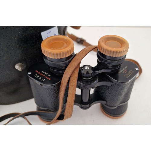 164A - Cased pair of vintage Tecnar 8 x 40 binoculars with lens caps