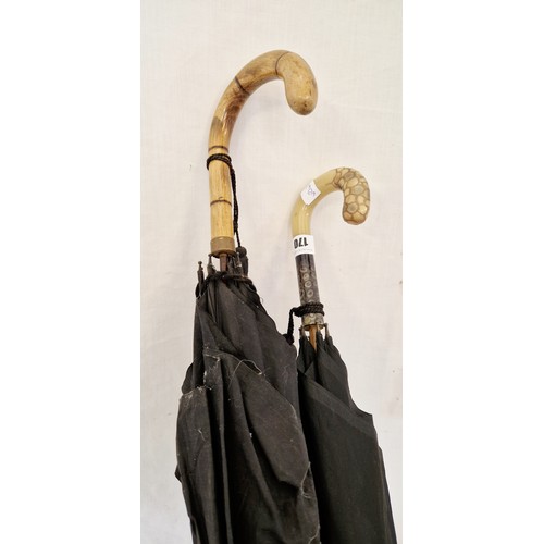 170 - Two vintage black parasols