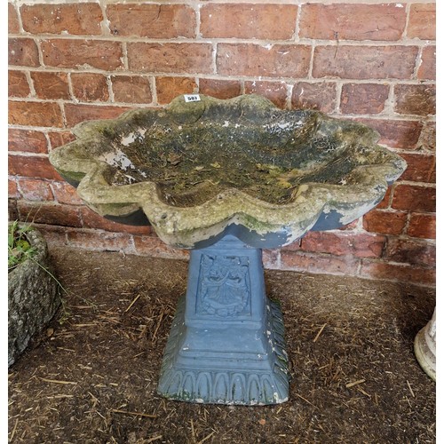 507 - Simulated stone bird bath on plinth