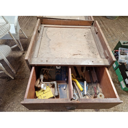 548 - Two sets of workshop drawers and contents