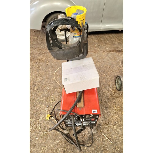 558 - Snap-Mig 130 turbo welder on trolley with accessories