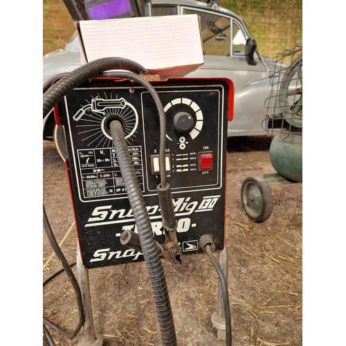 558 - Snap-Mig 130 turbo welder on trolley with accessories