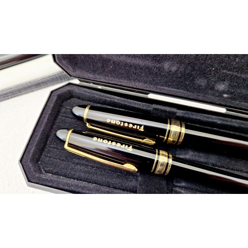 261 - Three boxed vintage and other pen sets, comprising two Parker fountain pens and a Firestone fountain... 