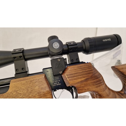 263 - Air Arms S200 CO2 .22 air rifle with Hawk vantage 6-24-50, 10 shot magazine and air bottle filler