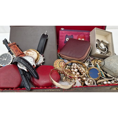 269 - Qty of costume jewellery and jewellery box including rolled gold bangle