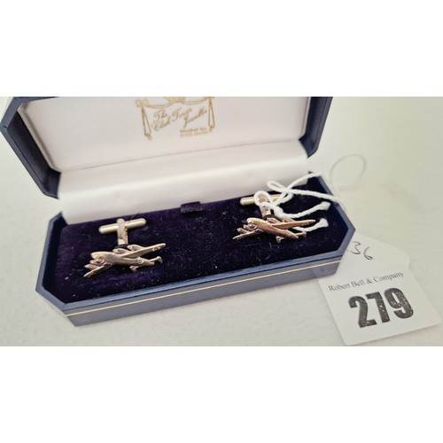 279 - Silver Lancaster cufflinks