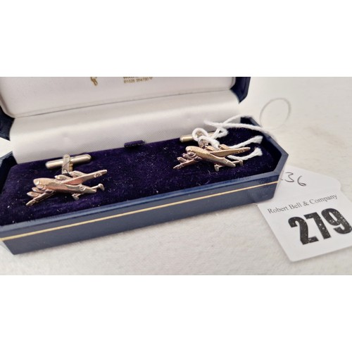 279 - Silver Lancaster cufflinks