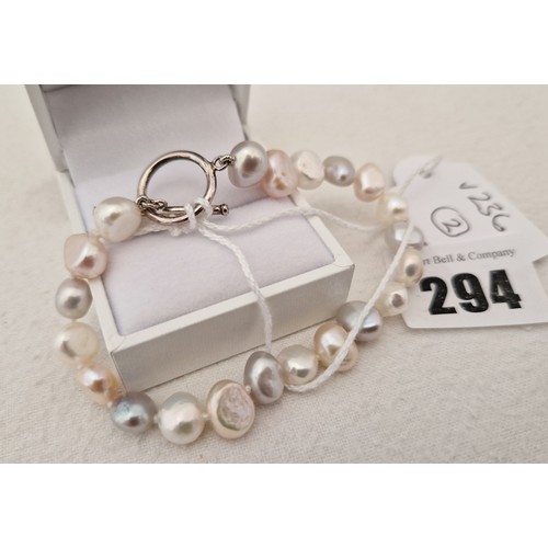 294 - Single row white potato pearl bracelet