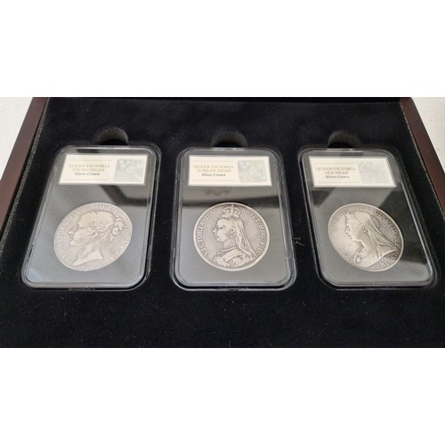 342 - GB Victorian silver coinage comprising a Bradford Exchange cased Four Faces of Queen Victoria set, 1... 