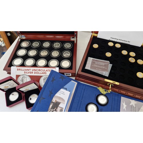 344 - A collection of Danbury Mint and Canada Mint North American collectors proof coins & coin sets, comp... 