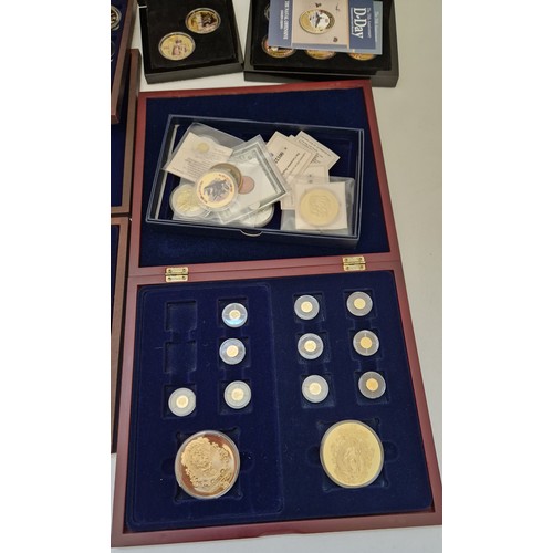 351 - A collection of commemorative proof and proof colour coin sets, comprising Royal Mint 2003 Concorde ... 