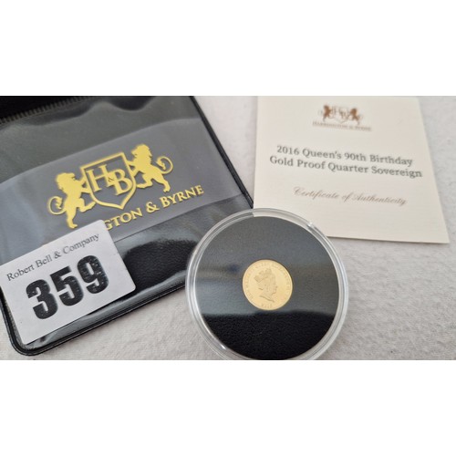 359 - Harrington & Byrne 2016 proof quarter sovereign, QEII's 90th birthday