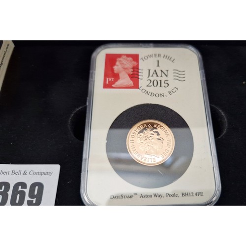 369 - Coin Portfolio Management 2015 EII date stamped Limited Edition cased proof sovereign with COA