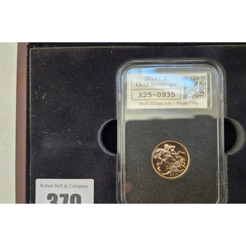 370 - Coin Portfolio Management 2014 EII date stamped, Limited Edition cased proof sovereign with COA