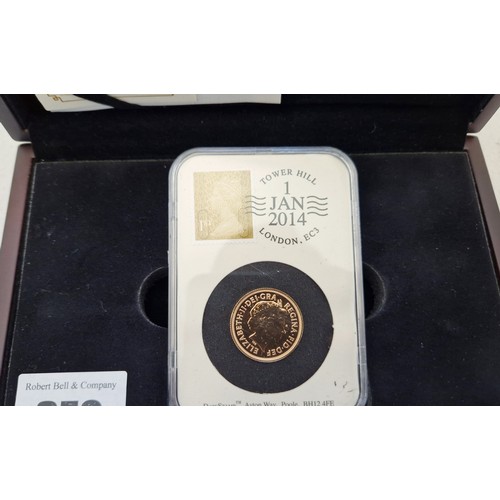 370 - Coin Portfolio Management 2014 EII date stamped, Limited Edition cased proof sovereign with COA