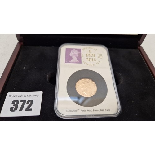 372 - Coin Portfolio Management 2016 EII date stamped Limited Edition cased proof sovereign with COA