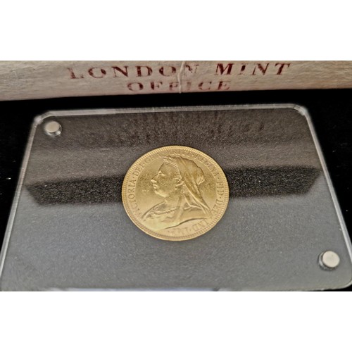 374 - A cased 1893 Victoria Veiled Head sovereign in London Mint Official presentation case