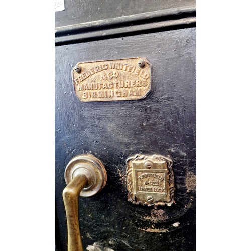 379 - Vintage safe by Frederic White & Co Birmingham, with internal label Whitfield & Co Safe makers to th... 