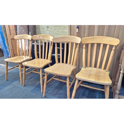 382A - Four modern beech kitchen chairs