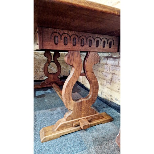 385 - Mid century oak rectangular refectory dining table