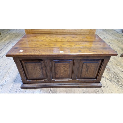 404 - Modern country Heritage solid oak blanket box with relief panels