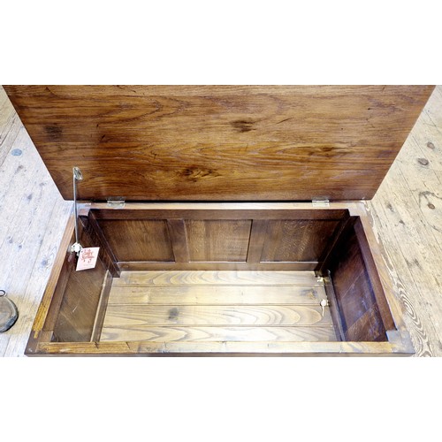 404 - Modern country Heritage solid oak blanket box with relief panels