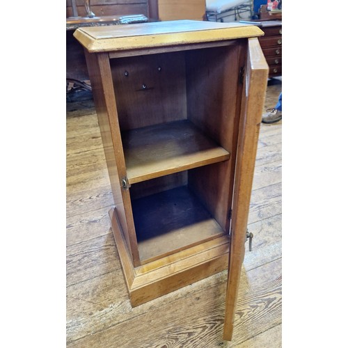 429 - Edwardian birch pot cupboard with panelled door