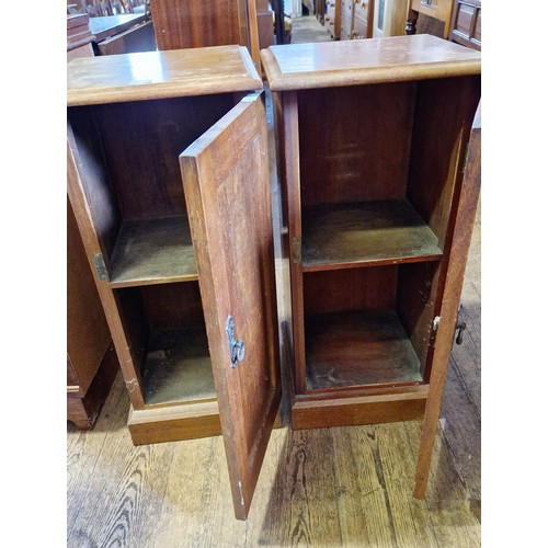 430 - Pair of mahogany Edwardian pot cupboards with part restoration