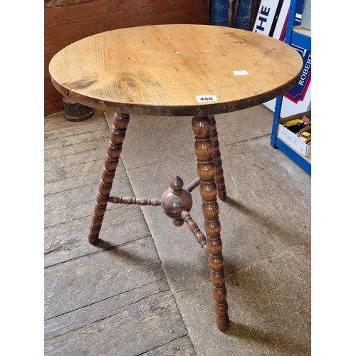 466 - Circular pine bobbin leg table