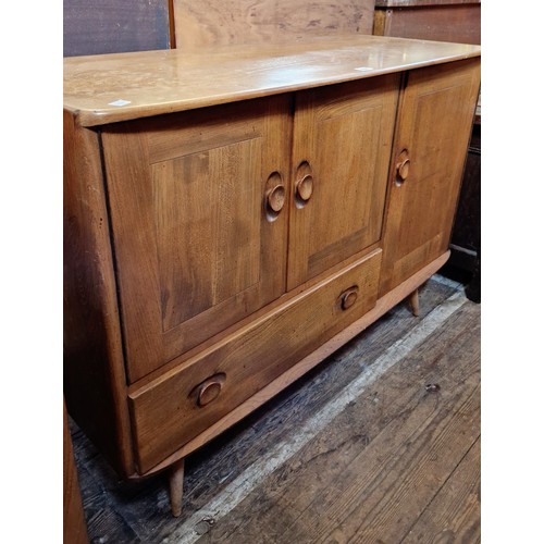 478 - Ercol Windsor sideboard with 2 shelved cupboards, inner cutlery drawer and draw to base