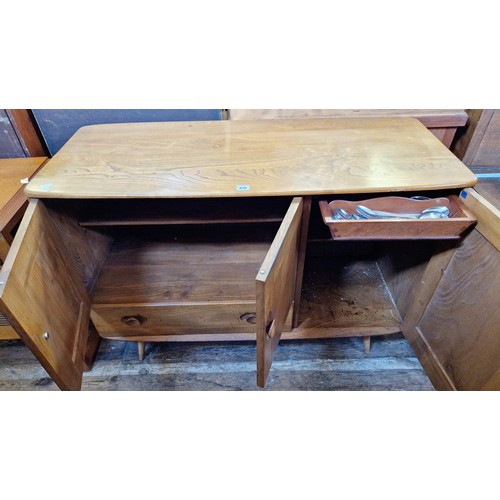 478 - Ercol Windsor sideboard with 2 shelved cupboards, inner cutlery drawer and draw to base