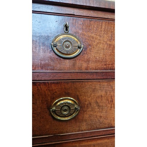 395 - 19th century mahogany straight front chest of 2 over 3 graduating drawers on bracket feet