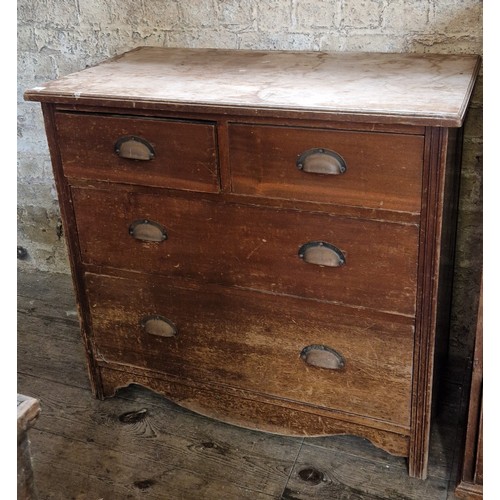 397 - Early 20th century mahogany chest of 2 over 2 drawers with brass handles